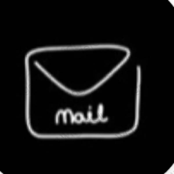Ესთეტიური შავი Mail აპლიკაციის ხატები