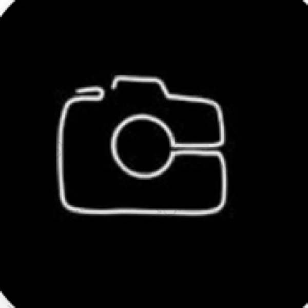 Estetický Černá Camera ikony aplikací