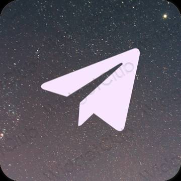 Estético roxo Telegram ícones de aplicativos