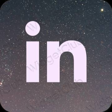 Estético púrpura Linkedin iconos de aplicaciones