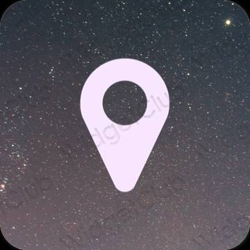 Ästhetisch Violett Google Map App-Symbole