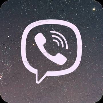 Estetické Fialová Viber ikony aplikácií