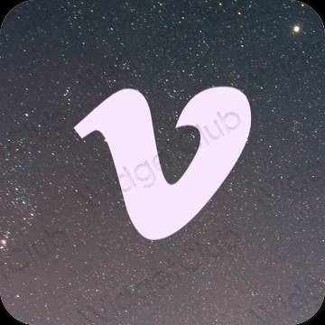 Thẩm mỹ màu tím Vimeo biểu tượng ứng dụng