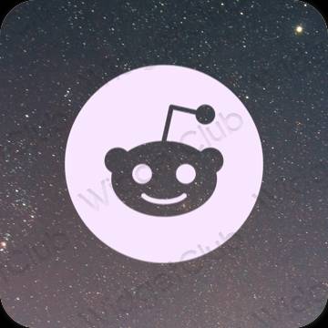 Estetyka fioletowy Reddit ikony aplikacji