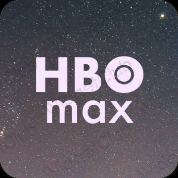 زیبایی شناسی رنگ بنفش HBO MAX آیکون های برنامه