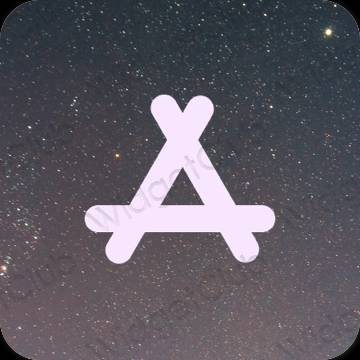 جمالي ليلكي AppStore أيقونات التطبيق