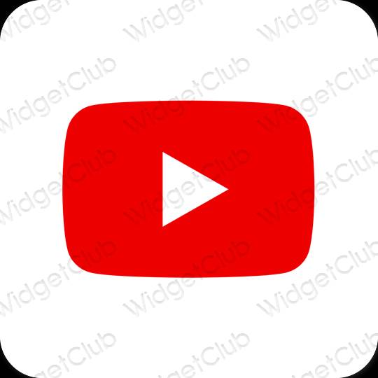 Esteettinen punainen Youtube sovelluskuvakkeet