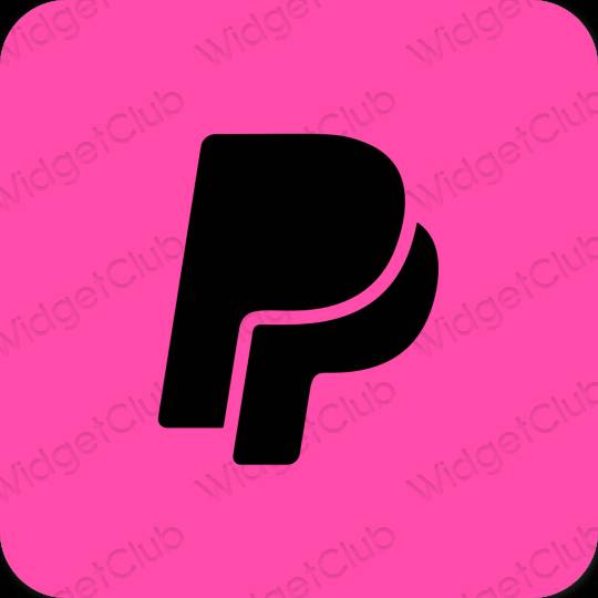 Esteettinen neon pinkki Paypal sovelluskuvakkeet