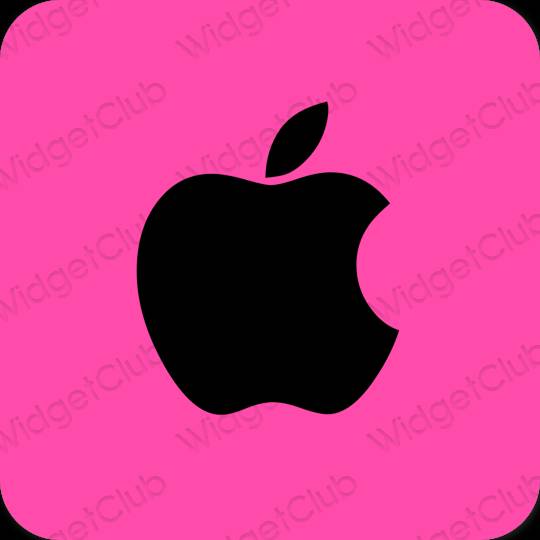 Ესთეტიური ნეონის ვარდისფერი Apple Store აპლიკაციის ხატები