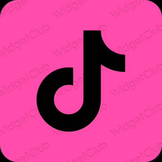 Estetické neónovo ružové TikTok ikony aplikácií