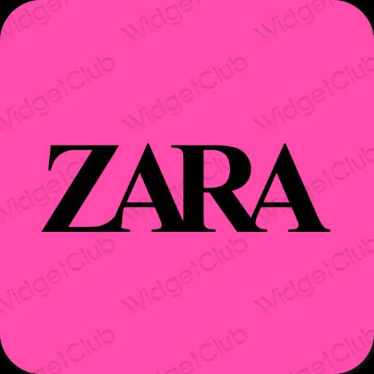 Esztétika neon rózsaszín ZARA alkalmazás ikonok