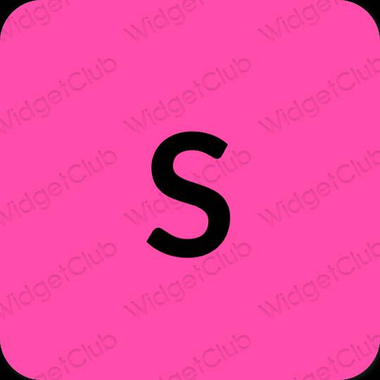 Estetisk neon rosa SHEIN app ikoner