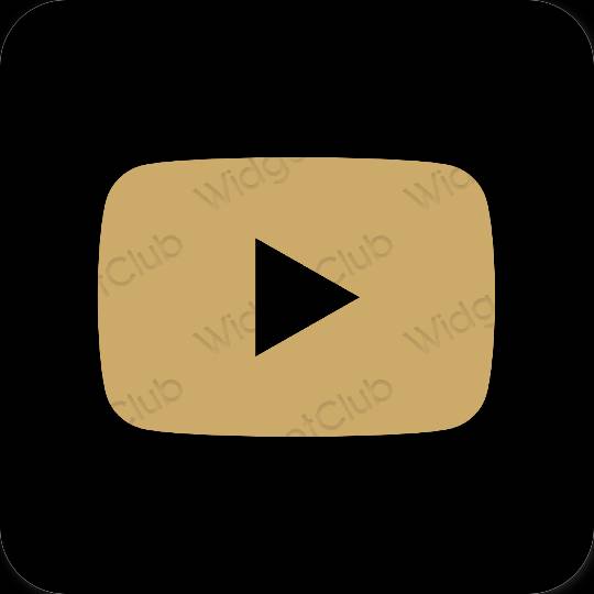 Estético Castanho Youtube ícones de aplicativos