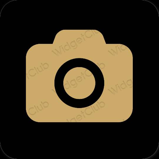 Esthétique orange Camera icônes d'application