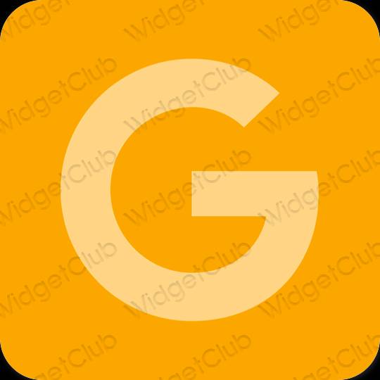 Естетичний помаранчевий Google значки програм