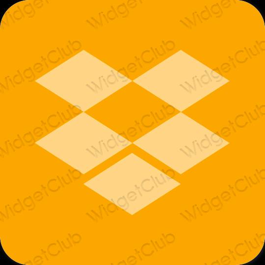 Estetyka Pomarańczowy Dropbox ikony aplikacji