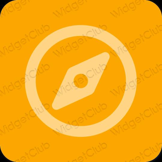 Estetico arancia Safari icone dell'app