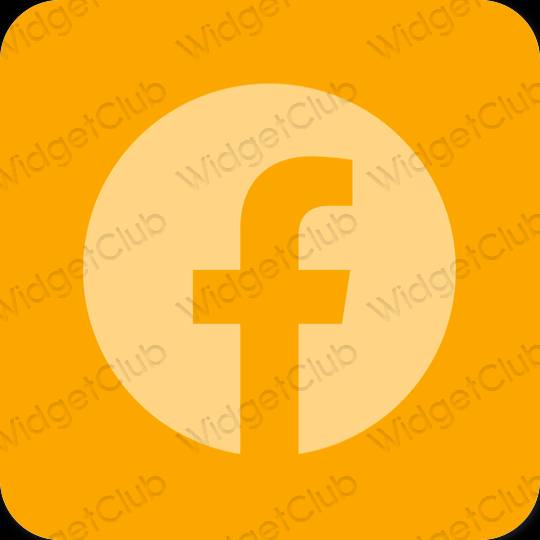 Esthétique orange Facebook icônes d'application