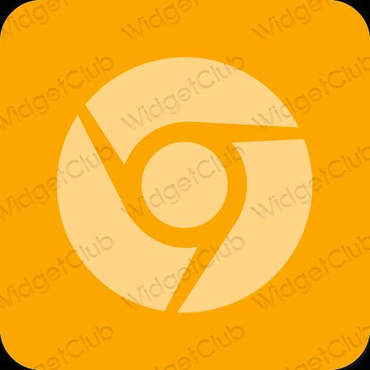Æstetisk orange Chrome app ikoner