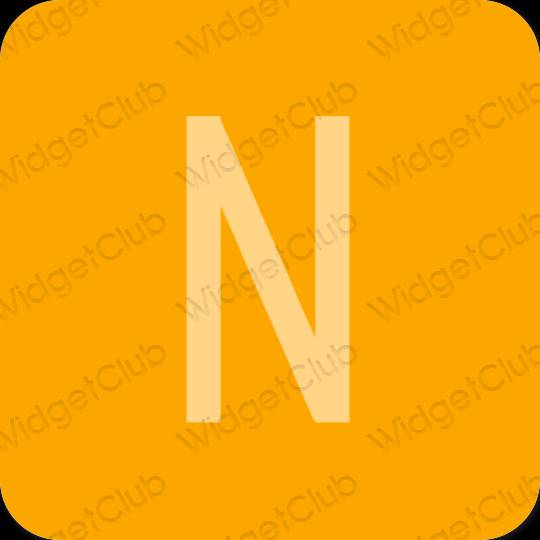 Aesthetic orange Netflix app icons