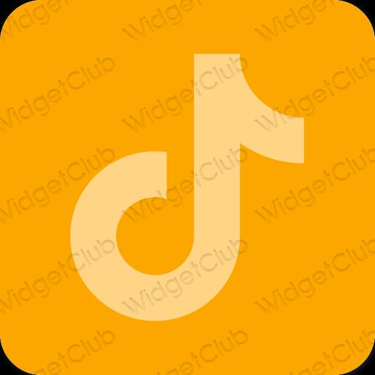 Aesthetic orange TikTok app icons
