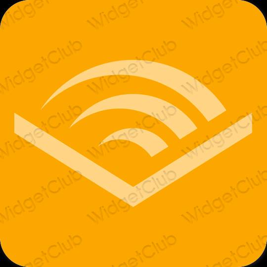 Aesthetic orange Audible app icons