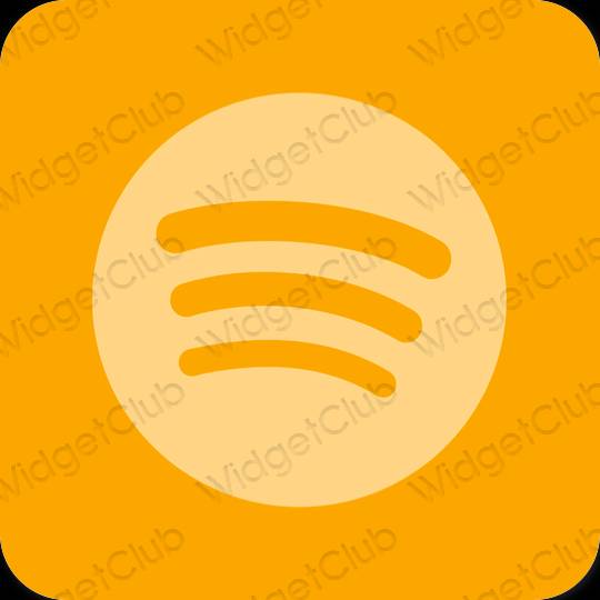 Estético naranja Spotify iconos de aplicaciones