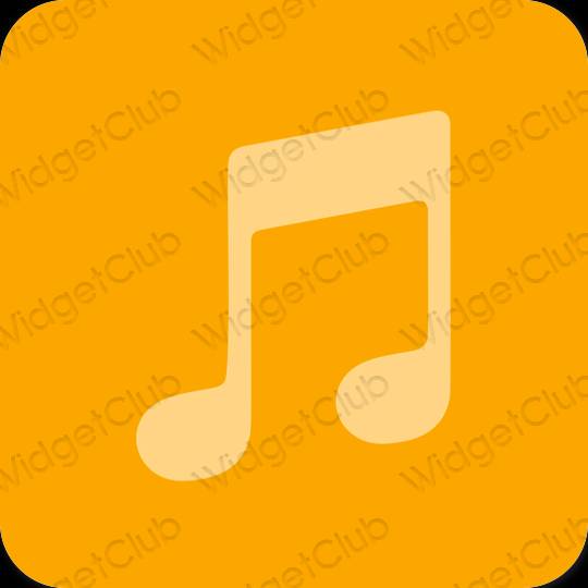 Αισθητικός πορτοκάλι Apple Music εικονίδια εφαρμογών