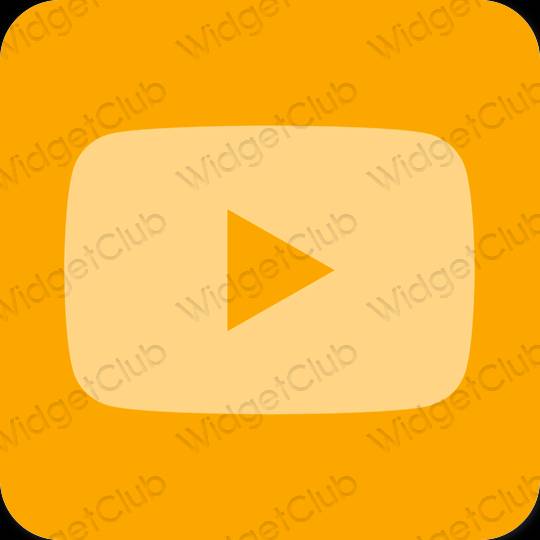 Estético naranja Youtube iconos de aplicaciones