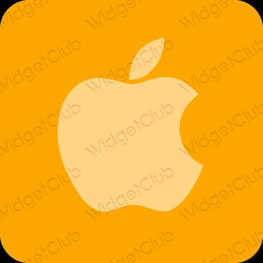 Esthétique orange Apple Store icônes d'application