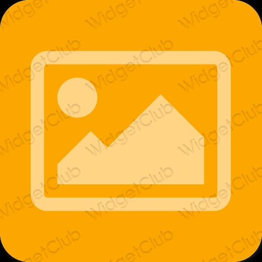 Aesthetic orange Photos app icons