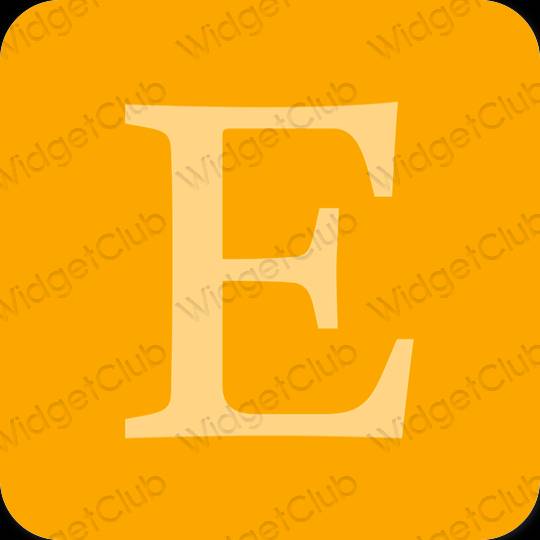 Estético naranja Etsy iconos de aplicaciones