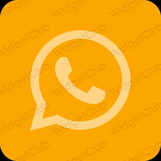 Estético laranja WhatsApp ícones de aplicativos
