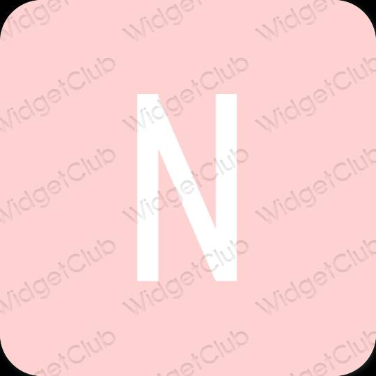 Estetický růžový Netflix ikony aplikací