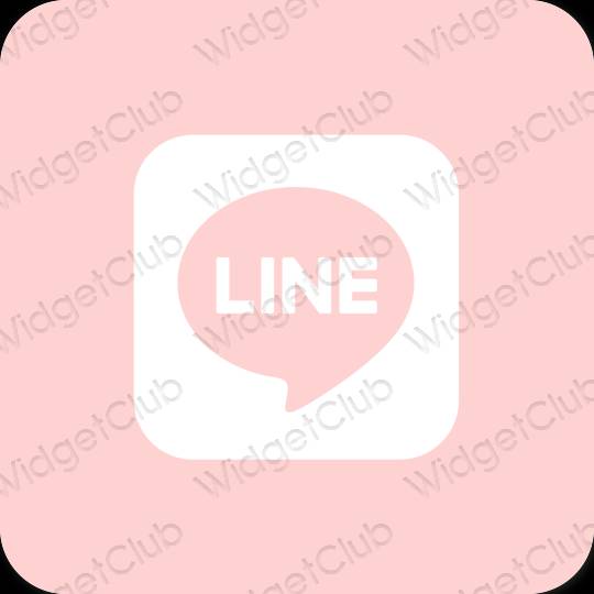 Αισθητικός ροζ LINE εικονίδια εφαρμογών