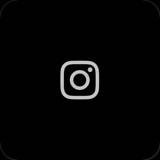 Ესთეტიური შავი Instagram აპლიკაციის ხატები