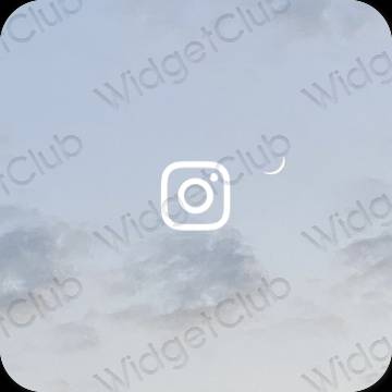 Esztétika pasztell kék Instagram alkalmazás ikonok