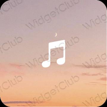 Estetik Kahverengi Apple Music uygulama simgeleri