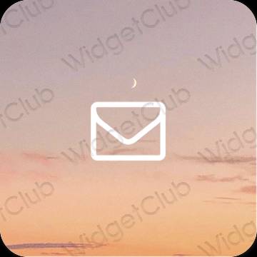 Естетски браон Mail иконе апликација