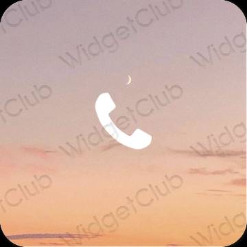 Estetický hnědý Phone ikony aplikací