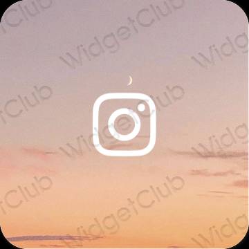 Esteettinen ruskea Instagram sovelluskuvakkeet