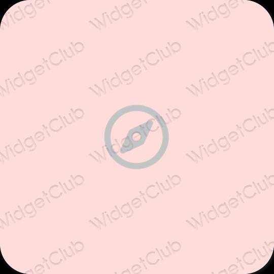 эстетический пастельно-розовый Safari значки приложений