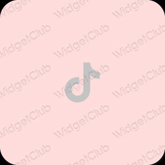 Esteetiline pastelne roosa TikTok rakenduste ikoonid