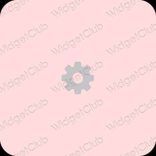 Estetic roz Settings pictogramele aplicației