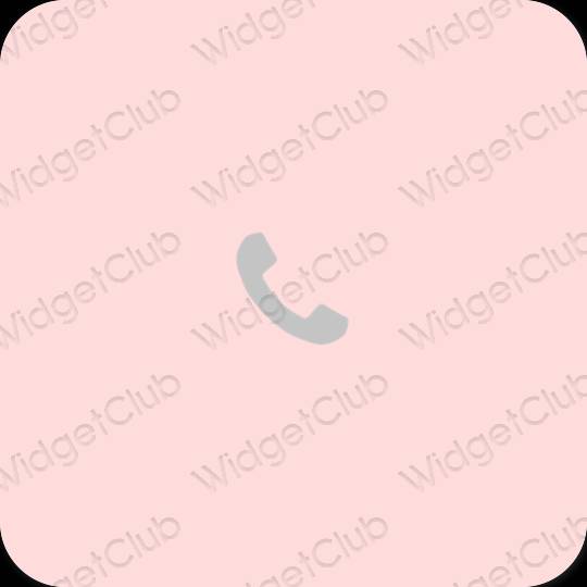Estetik pastel pembe Phone uygulama simgeleri