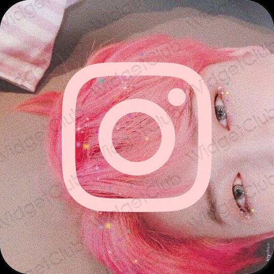 زیبایی شناسی رنگ صورتی Instagram آیکون های برنامه