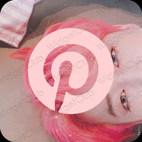 Ესთეტიური ვარდისფერი Pinterest აპლიკაციის ხატები