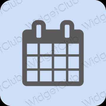 Αισθητικός παστέλ μπλε Calendar εικονίδια εφαρμογών