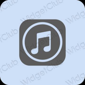 សោភ័ណ ពណ៌ខៀវ pastel Apple Music រូបតំណាងកម្មវិធី