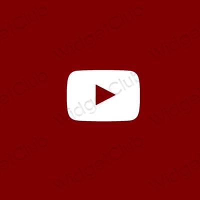Esteetiline lilla Youtube rakenduste ikoonid